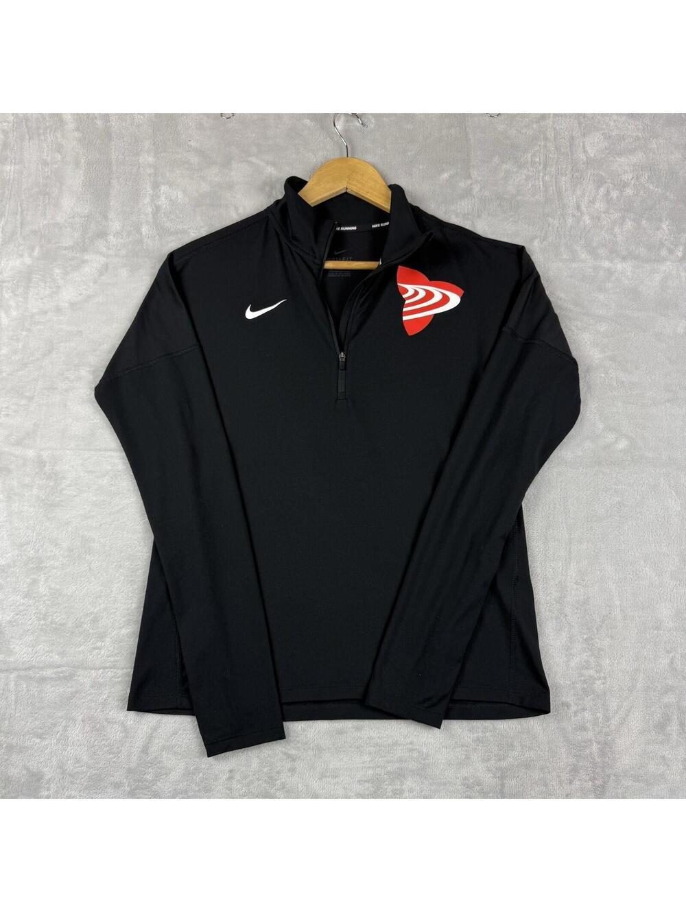 Nike Dri-Fit Running 1/4 Zip Pullover Athletics Ontario Black Athletic Top Sz S